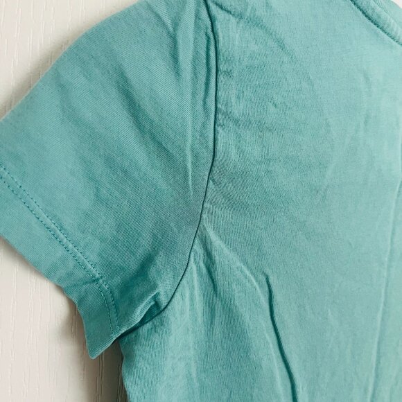 Primary 100% Cotton Solid Ocean Blue Tee Shirt Kids Size 10 - Picture 5 of 5